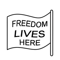 Poster - Waving Freedom Banner Design with Text in CMYK Color Model for Advertising