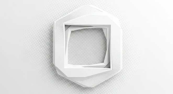 Abstract geometric white shape with subtle texture