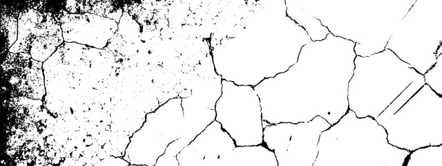 Aufkleber - Black and white abstract background with cracks, dots, and diagonal lines adding a grunge style look.