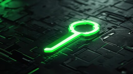 Poster - Futuristic Digital Key Symbolizing Security and Access in a High-Tech Environment 4k video footage