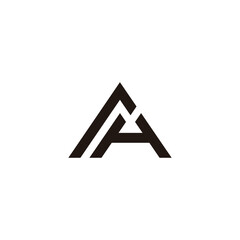 Poster - letter ha ah simple triangles geometric linked logo vector
