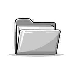 Aufkleber - Illustration of an open file folder containing documents for storing data