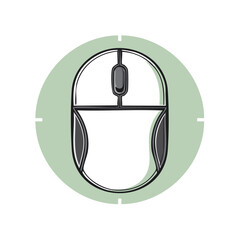 Fototapete - Computer mouse icon on green circle shape targeting system for technology and design