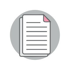 Aufkleber - Stacked papers with bent corner and lined text create a contemporary document icon