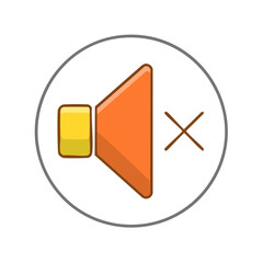 Fototapete - Muted Speaker Icon Graphic Media Volume Audio Control Symbol No Sound