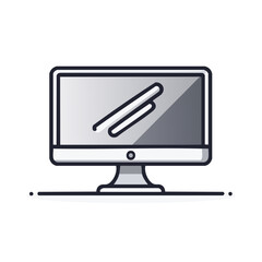 Poster - Modern Desktop Computer Screen Display Monitor Technology Icon Illustration