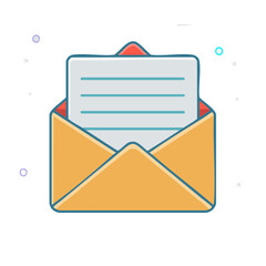 Fototapete - Stylized illustration of an envelope containing a letter sheet communication