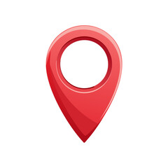 Poster - Red Location Pointer Icon, Place Marker Symbol, GPS Navigation Element, Glossy Design
