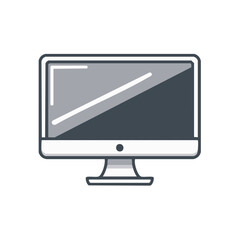 Fototapete - Modern Computer Desktop Display Monitor  Electronic Technology Device  Workstation