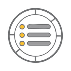 Fototapete - Menu Options Icon Graphic with List Items Inside a Circular Grid for Settings and Customization