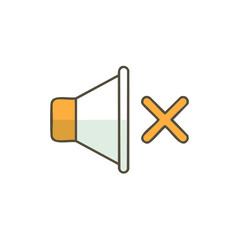 Fototapete - Muted Volume Symbol Digital Audio Notification Vector Illustration Icon