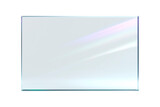 Transparent, shiny glass sheet. Transparent plastic panel. Glare and reflections on the transparent surface. Showcase. Cut out