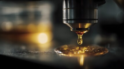 Poster - Close up of an oil sample being tested in a laboratory setting