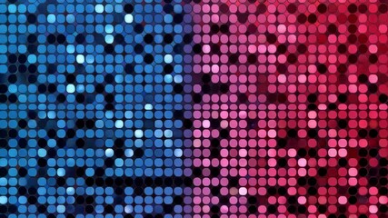 Poster - colorful abstract pattern with blue and red circular dots and vibrant sequin background