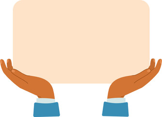 Aufkleber - Two hands of a businessman wearing a suit are holding a blank board with copy space for your text, perfect for advertising and marketing campaigns