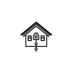 Poster - Vector icon of house with padlock symbol representing home security privacy or property safety