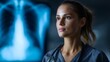 © Thares2020 - Radiologist examining x ray on screen in a diagnostic setting with sharp focus