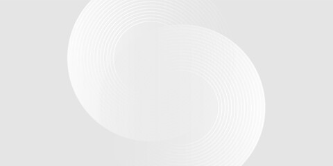 Poster - Abstract white glowing geometric lines on gray background. Modern shiny blue circle lines pattern. Futuristic technology concept.
