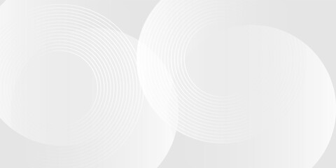 Poster - Abstract white glowing geometric lines on gray background. Modern shiny blue circle lines pattern. Futuristic technology concept.