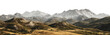 © PixMarket - Arid desert mountain range with rocky peaks isolated on transparent background