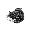 © HASSAN - Stylized Black and White Koi Fish Illustration 3.
