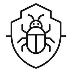 Fototapete - Simple Security Related Vector design Line black icon Bug on white background