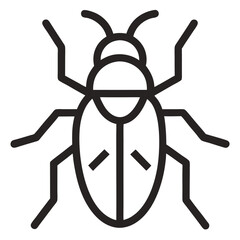 Fototapete - Simple Security Related Vector design Line black icon Bug on white background
