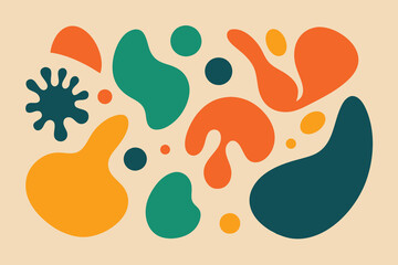 Set of abstract organic shape. hand drawn doodle art. vector design blob
