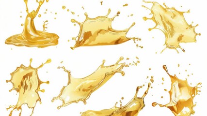 Aufkleber - A group of liquid splashes on a white surface, suitable for use in scientific or educational illustrations