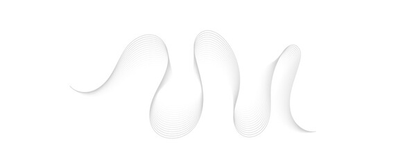 Poster - Abstract gray wave dynamic curve lines on transparent background with flowing particles. Digital energy waves technology concept. Modern backdrop design for business, presentation, banner.