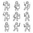 © Sam Studio - Riot Police Icons Set - Law Enforcement & Public Order Symbols