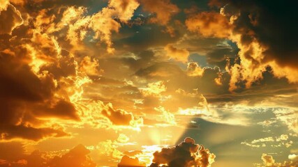 Wall Mural - a plane soaring through the sky as the sun sets, with clouds and landscape visible below