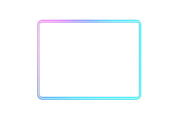 Poster - Luminous neon rectangular border emitting vivid color spectrum, casting futuristic digital light on transparent background