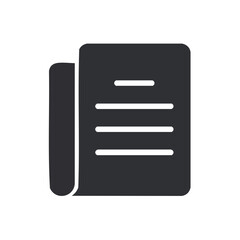 Fototapete - Document icon in minimal dark gray style illustration for web and user interface design