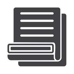 Leinwandbilder - Stacked documents with white text in simple gray tones representing files or reports icon data storage