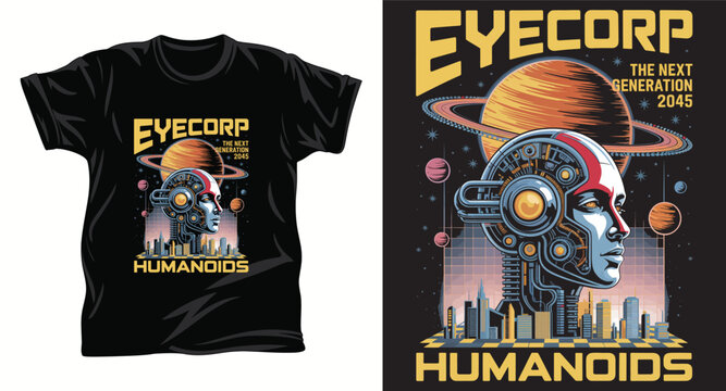 Cyberpunk graphic T-shirt design print