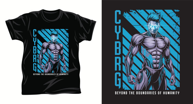 Cyberpunk graphic T-shirt design print
