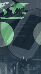 Poster - Animation of graphs over smartphone with copy space and payment terminal