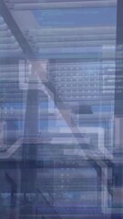 Poster - Animation of integrated circuit over people walking in office