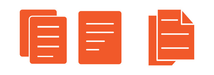 Poster - Documents solid and thin line web icon Vector illustration set