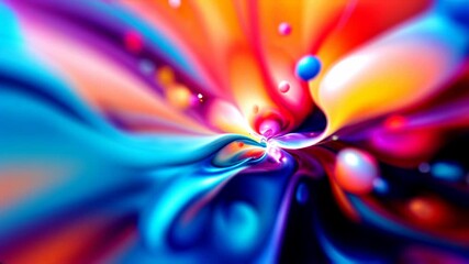 Wall Mural - Vibrant Abstract Fluid Art with Bright Colors and Dynamic Motion