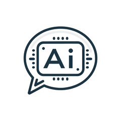 Fototapete - AI Chat Bubble Icon: A modern AI chat bubble icon, symbolizing communication and technological innovation.