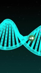 Aufkleber - animation of virus cells over dna strand