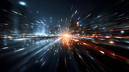Poster - Abstract technology hi tech background concept speed movement motion blur moving fast in the light.