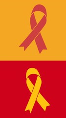 Poster - Animation of cancer ribbons icons over white background