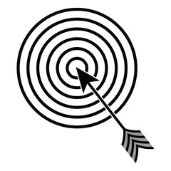 Poster - Target vector icon. Accuracy and success vector, icon sign symbol website logo design. Target board vector illustration solid web icon. Archery target with arrow isolated on white background.