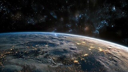 Wall Mural - Earth at Night from Space