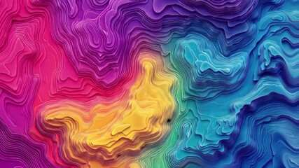 Poster - Colorful abstract topographic design showcasing vibrant contours and gradients, Abstract colorful background of topographic map concept