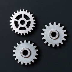 Poster - Metallic Gear Elements on Dark Background for Design Use