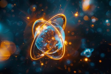 Poster - Atom, Molecular Chemistry, Physics Science Concept
